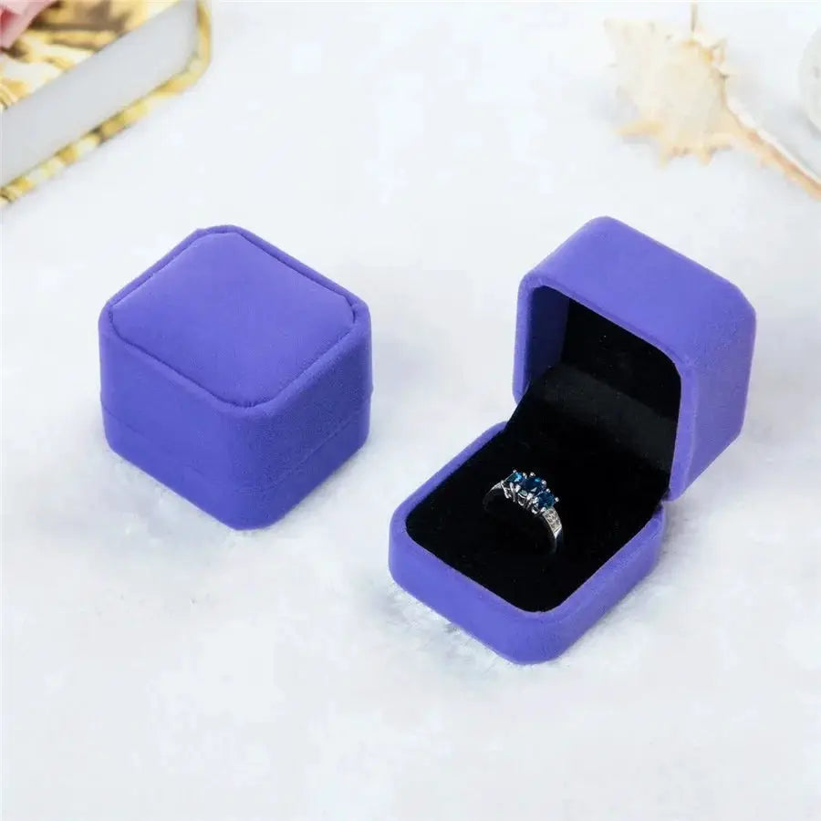 Small Velvet Proposal Ring Box For Engagement Gift Keepsake Case Jewelry Packaging Box For Wedding