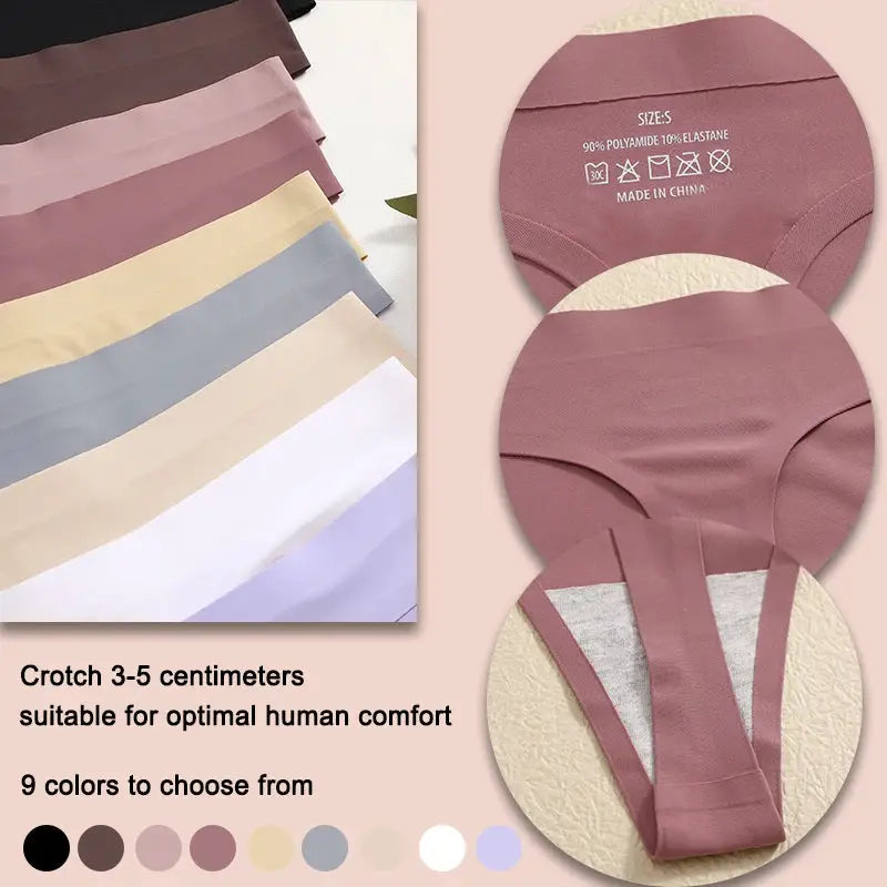 3-piece seamless G-string underwear set, breathable low-waist T-back lingerie in 9 colors