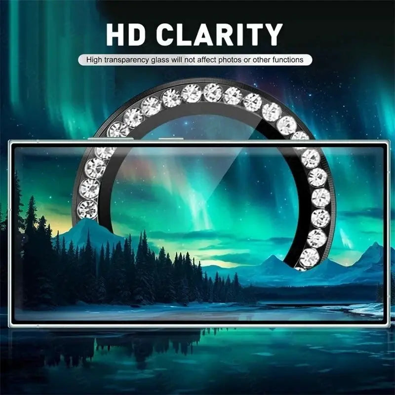 Crystal diamond camera lens ring protector for Samsung Galaxy Z Flip7, case-friendly