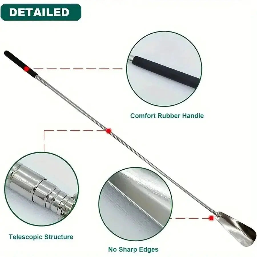 Retractable Stainless Steel Shoe Puller For Elderly Care And Shoe Assistance For Men And Women