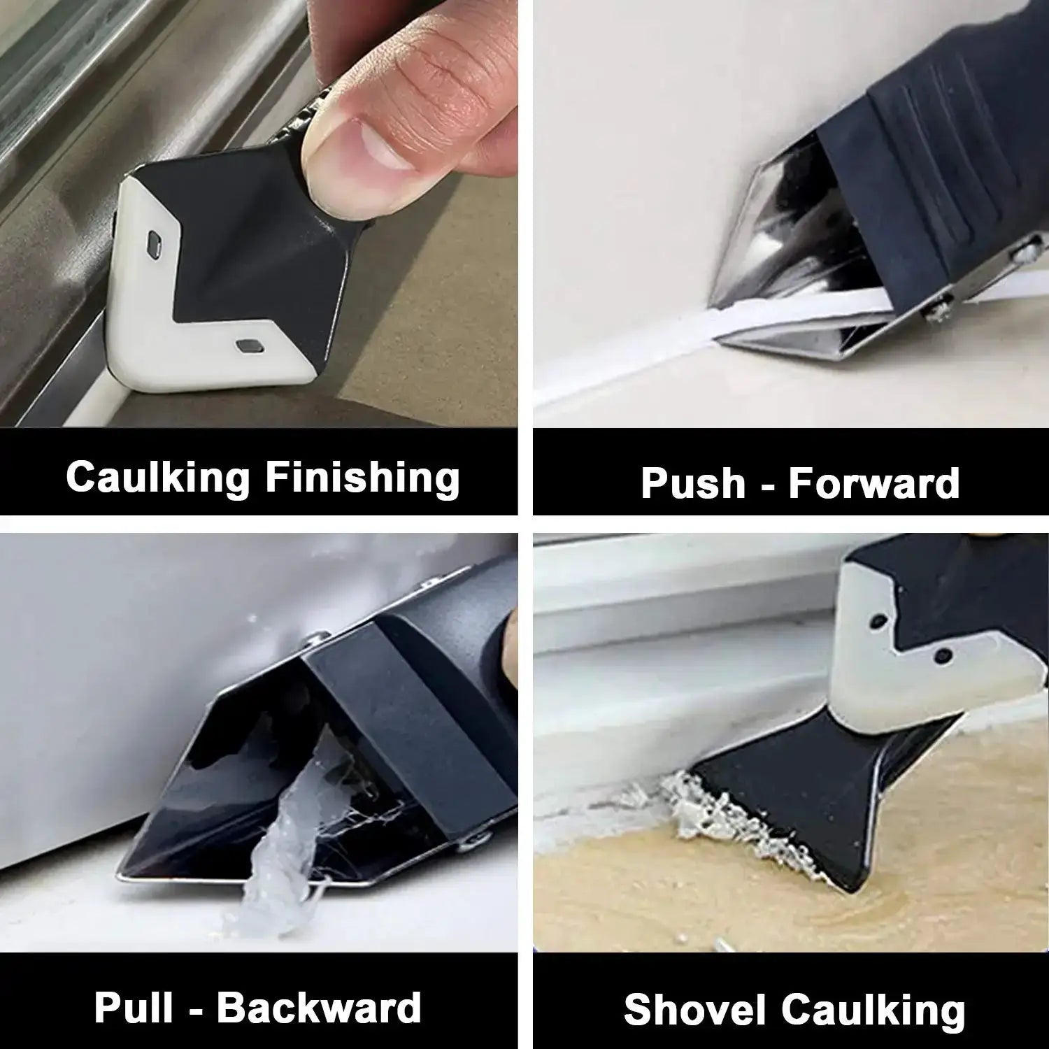 5-In-1 Silicone Scraper Squeegee Glue Remover Knife Caulking Tool Kit For Grout Crack Repair