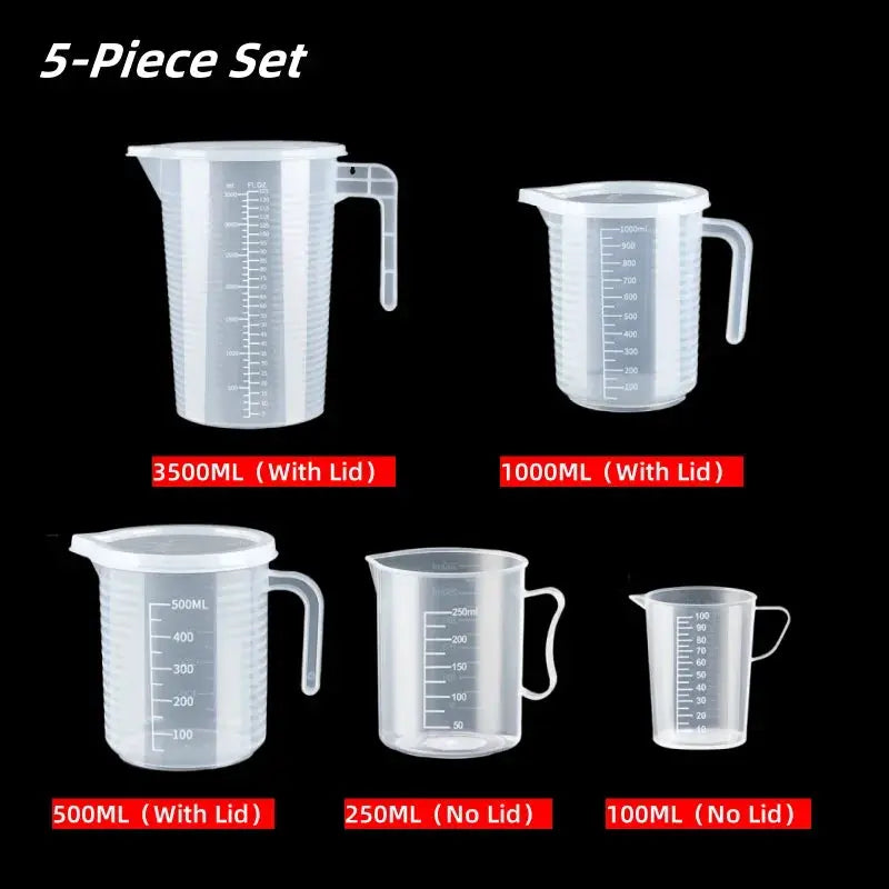 100 To 5000ml Thickened Plastic Measuring Cup With Clear Scale Food Grade Beaker For Kitchen And Lab Use