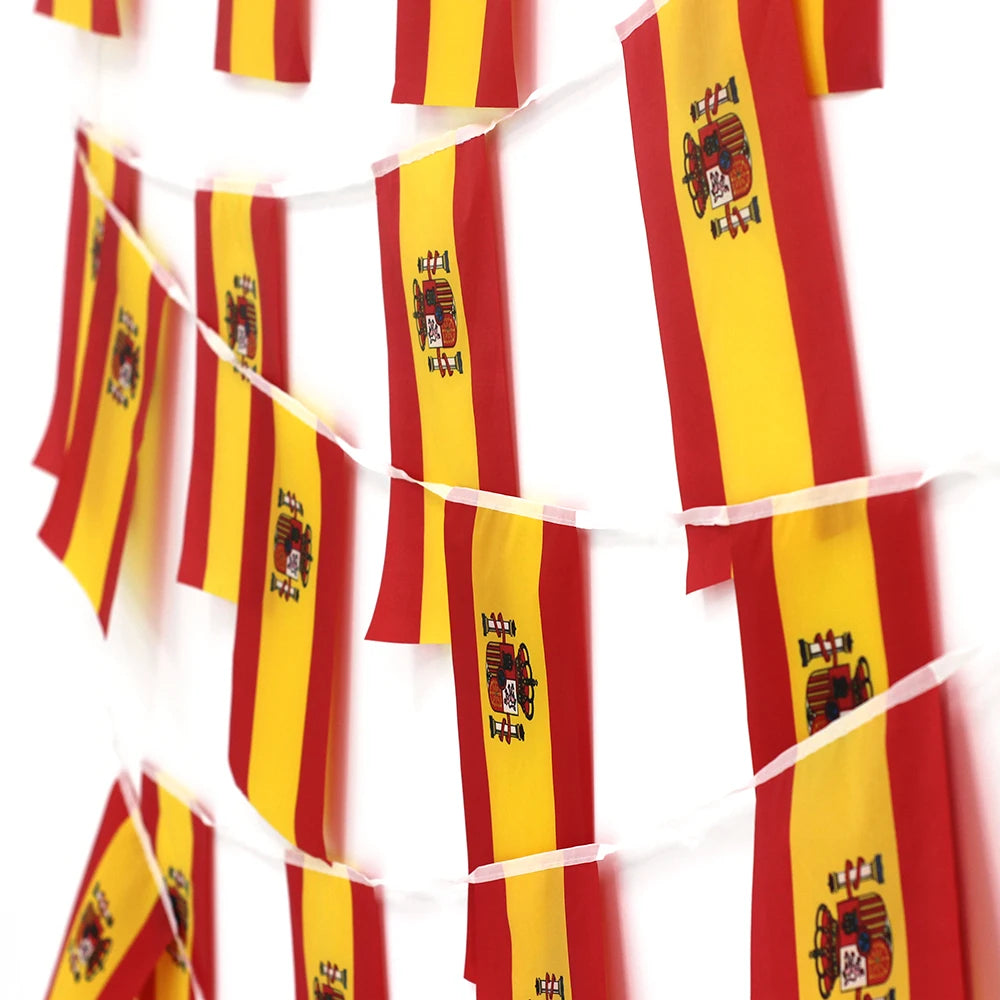 24 Pack Spanish Flags Bunting Pennant Banner 33 Feet Party Decor
