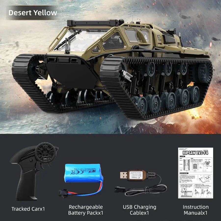 JJRC C8812 LED Light Full Scale Tracked Tank Simulation Model Toy RC Car Drift Remote Control Off Road Vehicle