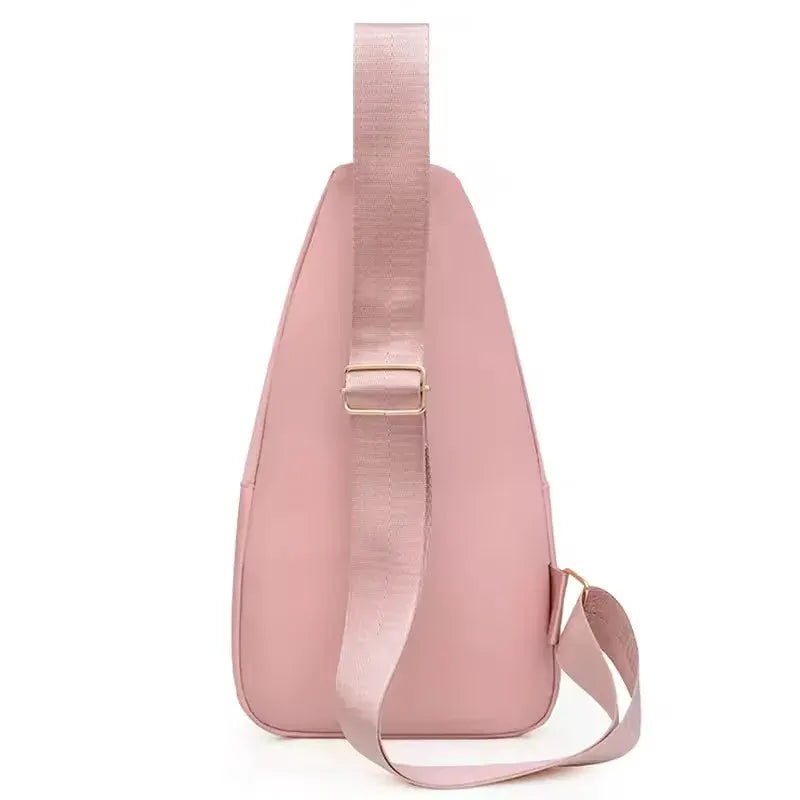 Simples Market pink minimalist large-capacity women's chest bag with adjustable crossbody strap
