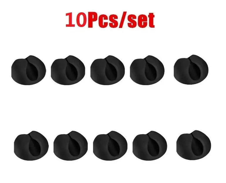 10 Or 20 Piece Silicone Cable Clips Organizer For Desktop And Car Cables USB Chargers And Tablet Wires