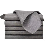 Simples Market microfiber cleaning cloths, five gray lint-free towels for glass and car use