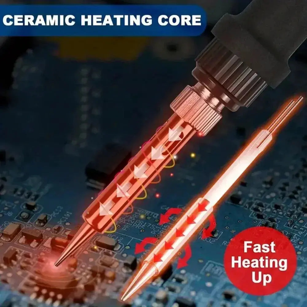 60W Adjustable Temperature Electric Soldering Iron Kit With Replaceable Tips Multi Configuration 10 In 1 16 In 1 20 In 1