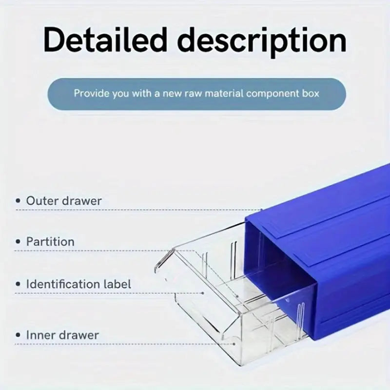 LEADLOONG F1 Desktop Storage Drawer, blue 6-piece stackable organizer by Simples Market