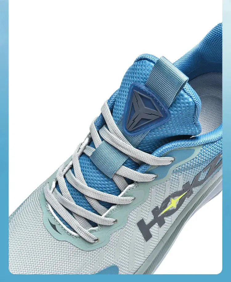 Men's running shoes by Simples Market, blue-gray breathable mesh with cushioned sole.