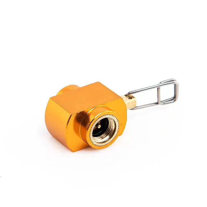 Widesea camping stove propane refill adapter, orange metal gas connector