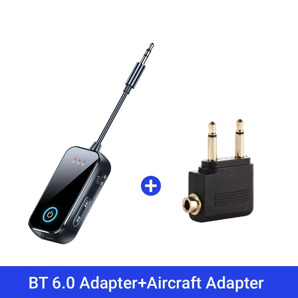 BlueWave Bluetooth 6.0 AUX Transmitter Receiver 2 In 1 Wireless Adapter With Mic HiFi Stereo For Car TV PC