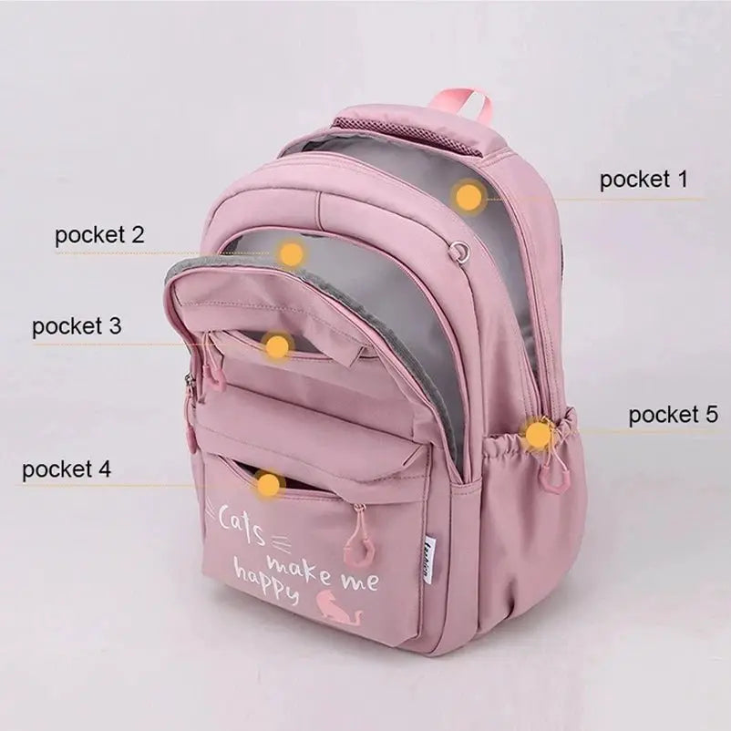 Pink Kawaii School Backpack - Simples Market