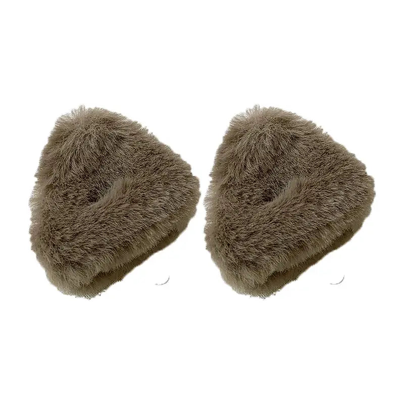 CozyNook Plush Cat Ears Hair Clips 2 Pack Beige Duck Beak Clips for Women and Girls