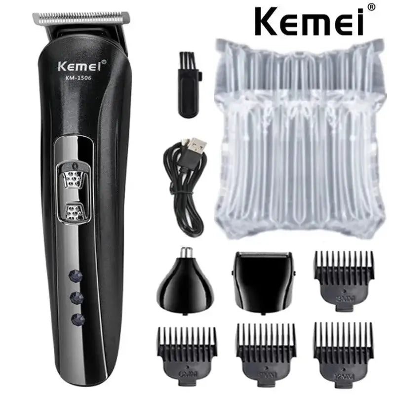Kemei KM 1506 3 In 1 Electric Shaver USB Charging Hair Trimmer Nose And Face Grooming USB Rechargeable