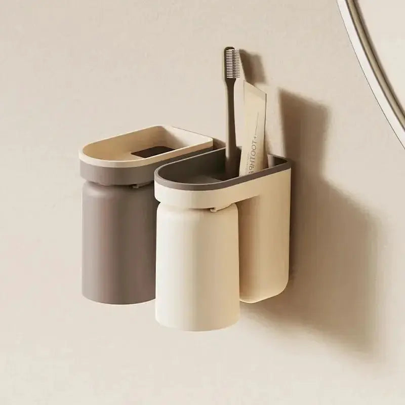 Aura Elite Toothbrush Storage Rack No Hole Wall Mounted Bathroom Organizer Hygienic Quick Drying