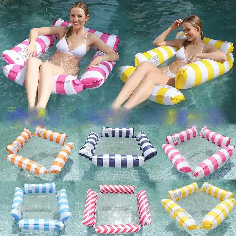 New Water Hammock Recliner Inflatable Floating Mattress For Pool Lake Ocean Relaxation And Pool Party Toy Swim Ring