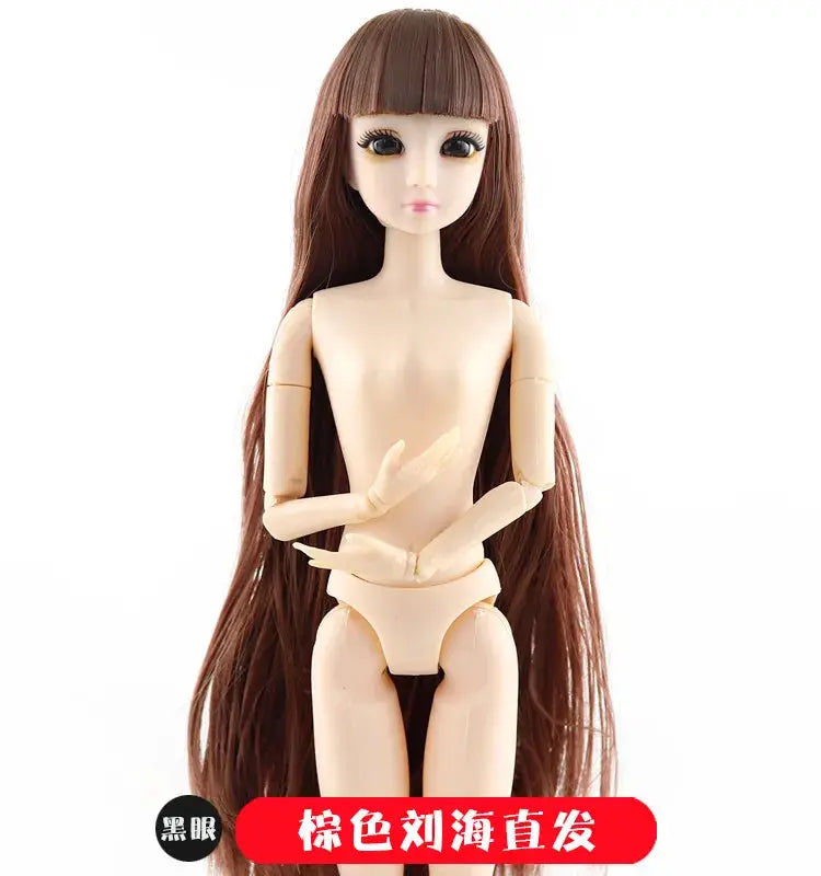30cm Fashion Doll 1 By 6 BJD with 3D Eyes Long Wig Makeup Princess Baby Doll for Girls DIY Toy
