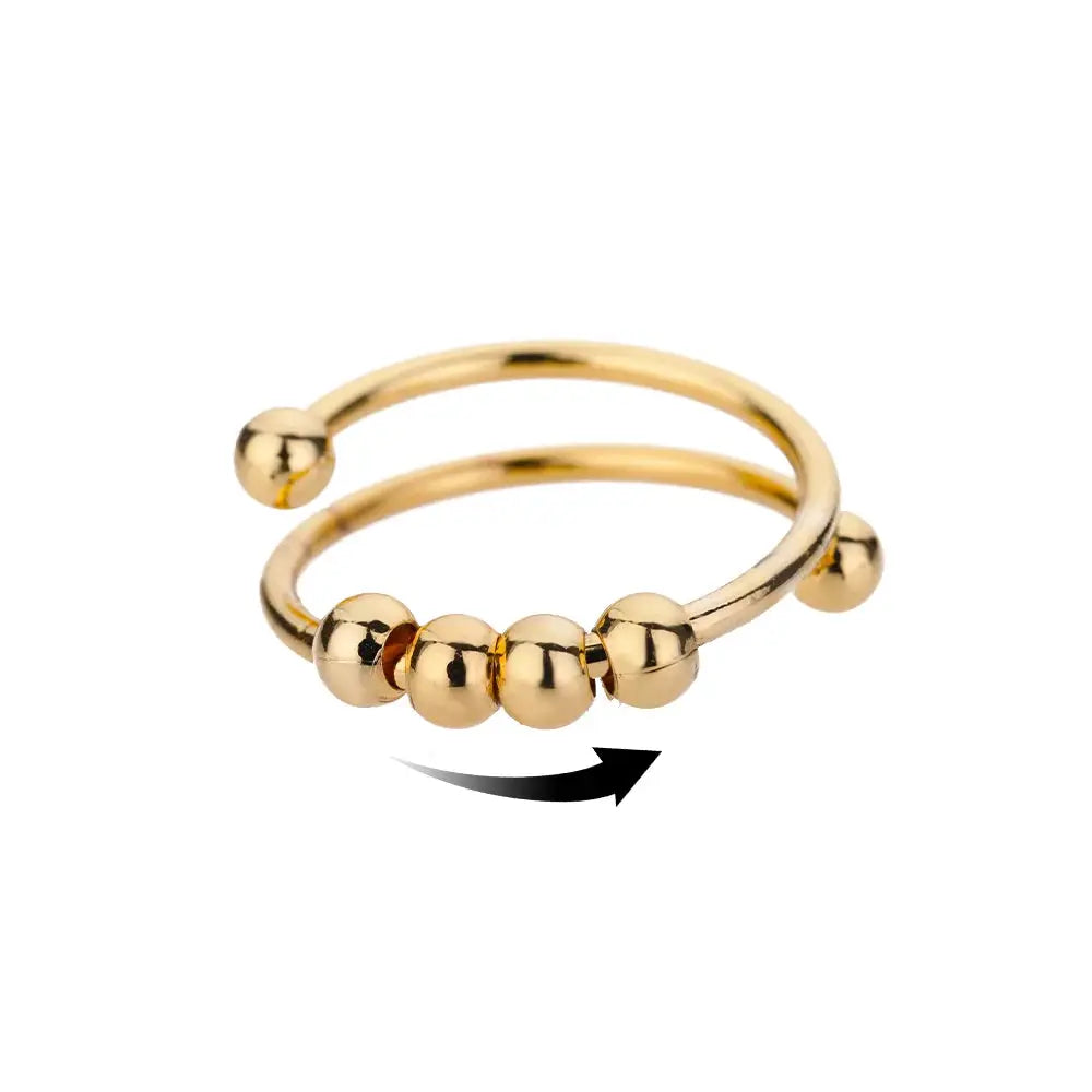 Stainless Steel Spinner Ring For Women Sunflower Motif Anti Stress Anxiety Fidget Jewelry Gift Dropshipping