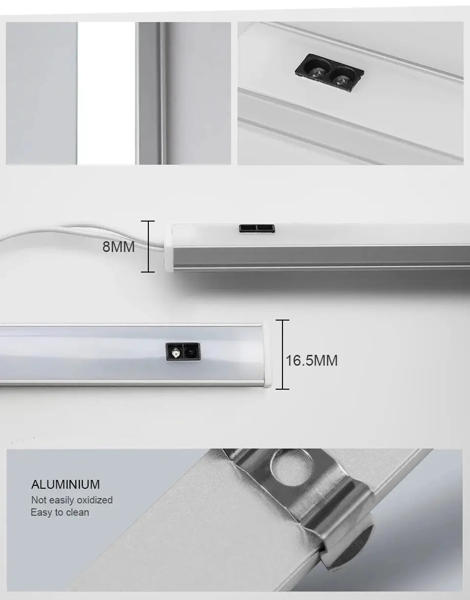 LED under-cabinet light by Simples Market with hand-sweep switch and PIR motion sensor, aluminum 30/40/50cm