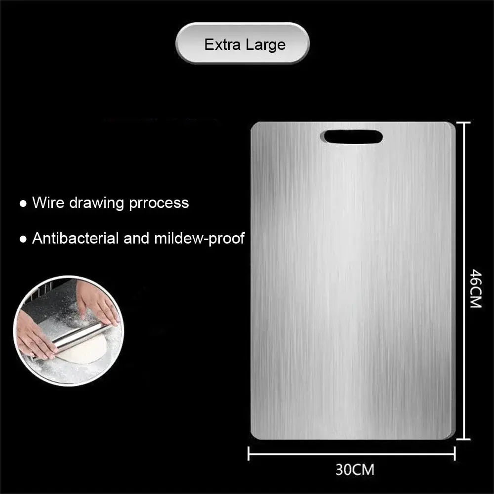 Stainless Steel Double Sided Cutting Board For Kneading Dough And Kitchen Prep Hygienic Antibacterial Surface