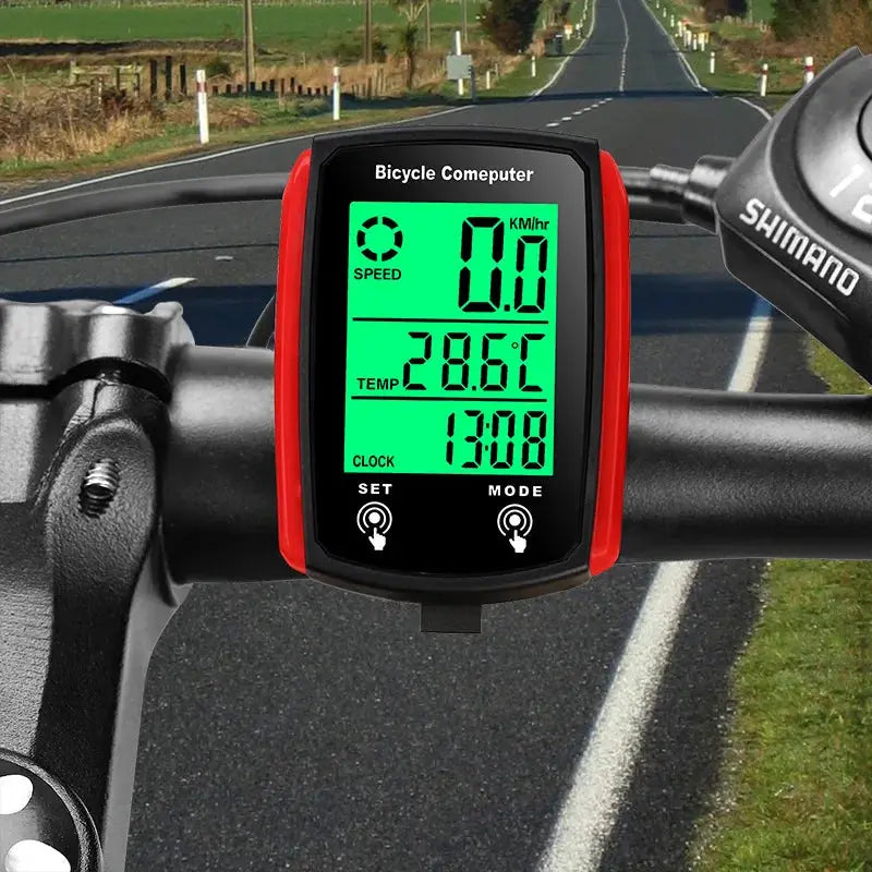 Wired Bicycle Bike LCD Computer Speedometer Odometer Waterproof Backlit Display English For Day Night Cycling