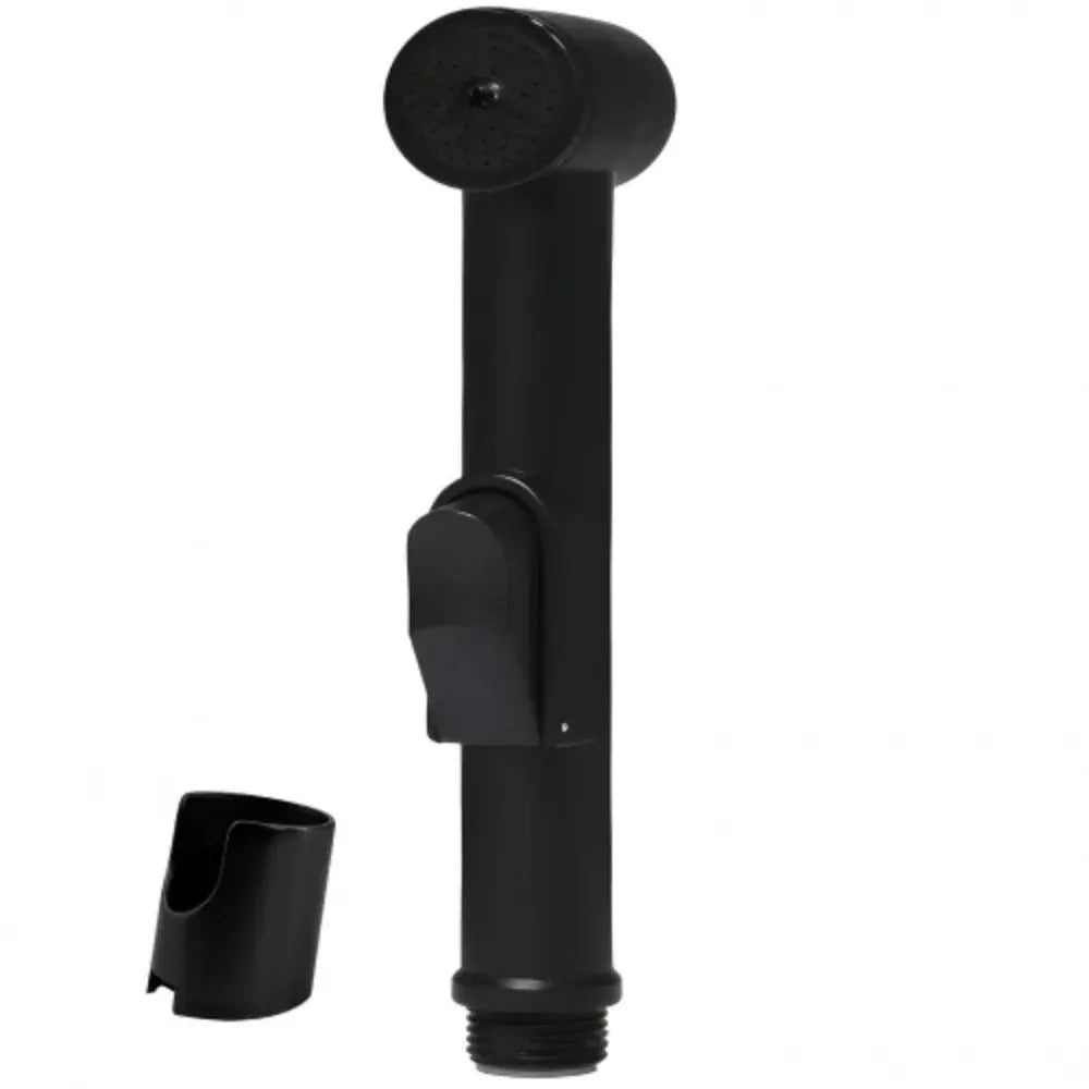Simples Market handheld bidet spray head, black stainless steel finish, with wall-mount holder
