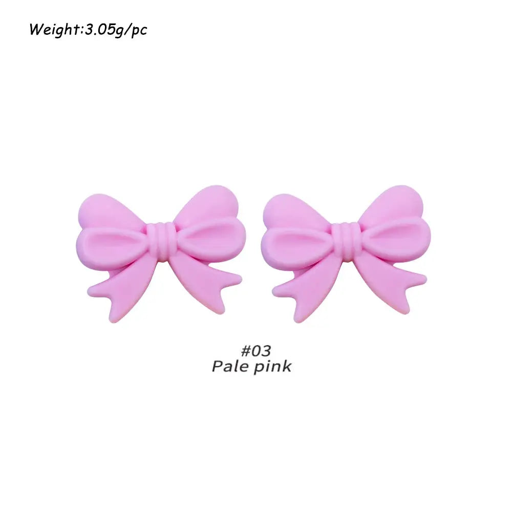 10Pcs Crown Bowknot Silicone Beads For Jewelry Making Diy Necklace Keychain Bracelet Craft Supplies