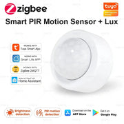 Tuya Zigbee 2-in-1 PIR motion sensor with lux light, white compact security device
