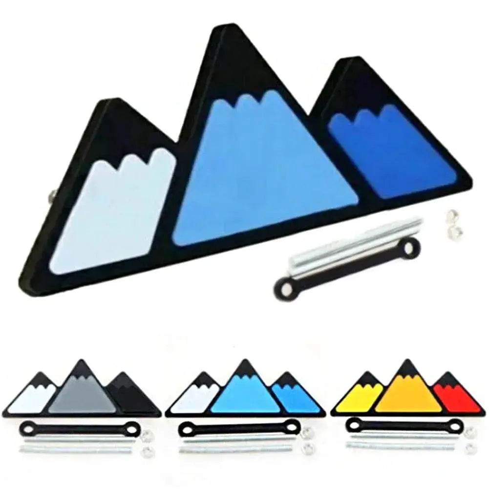 Three-color grille badge emblem set for Toyota trucks (Tacoma, Tundra, 4Runner, Highlander, RAV4, CH-R) with mounting hardware