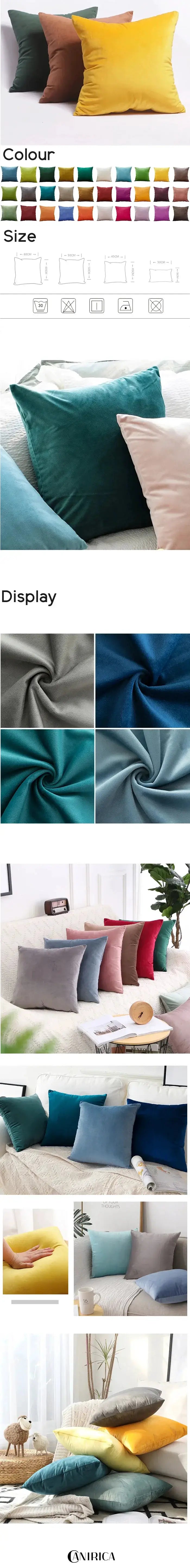 Velvet cushion cover 45x45 cm with assorted colors for living room and sofa decor