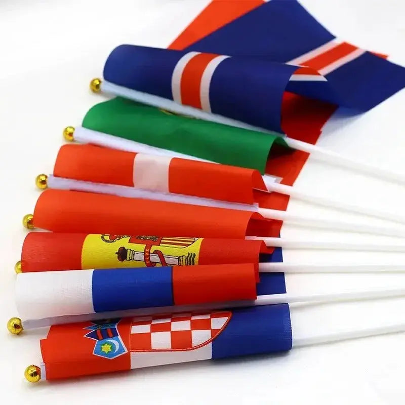 Flags of 32 Countries Mini Hand Held Set for International Sports