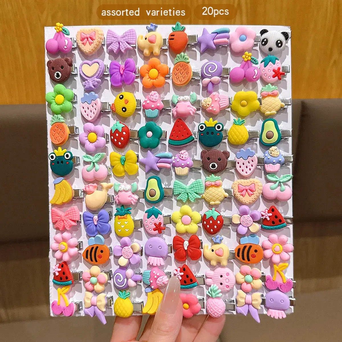 Set Of 20 Random Cartoon Cute Hair Clips For Daily Wear Women And Girls Hair Accessories