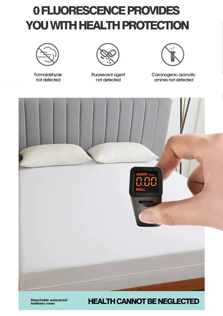 Simples Market waterproof mattress protector with zipper, soft breathable antibacterial anti-mite cover for queen or king