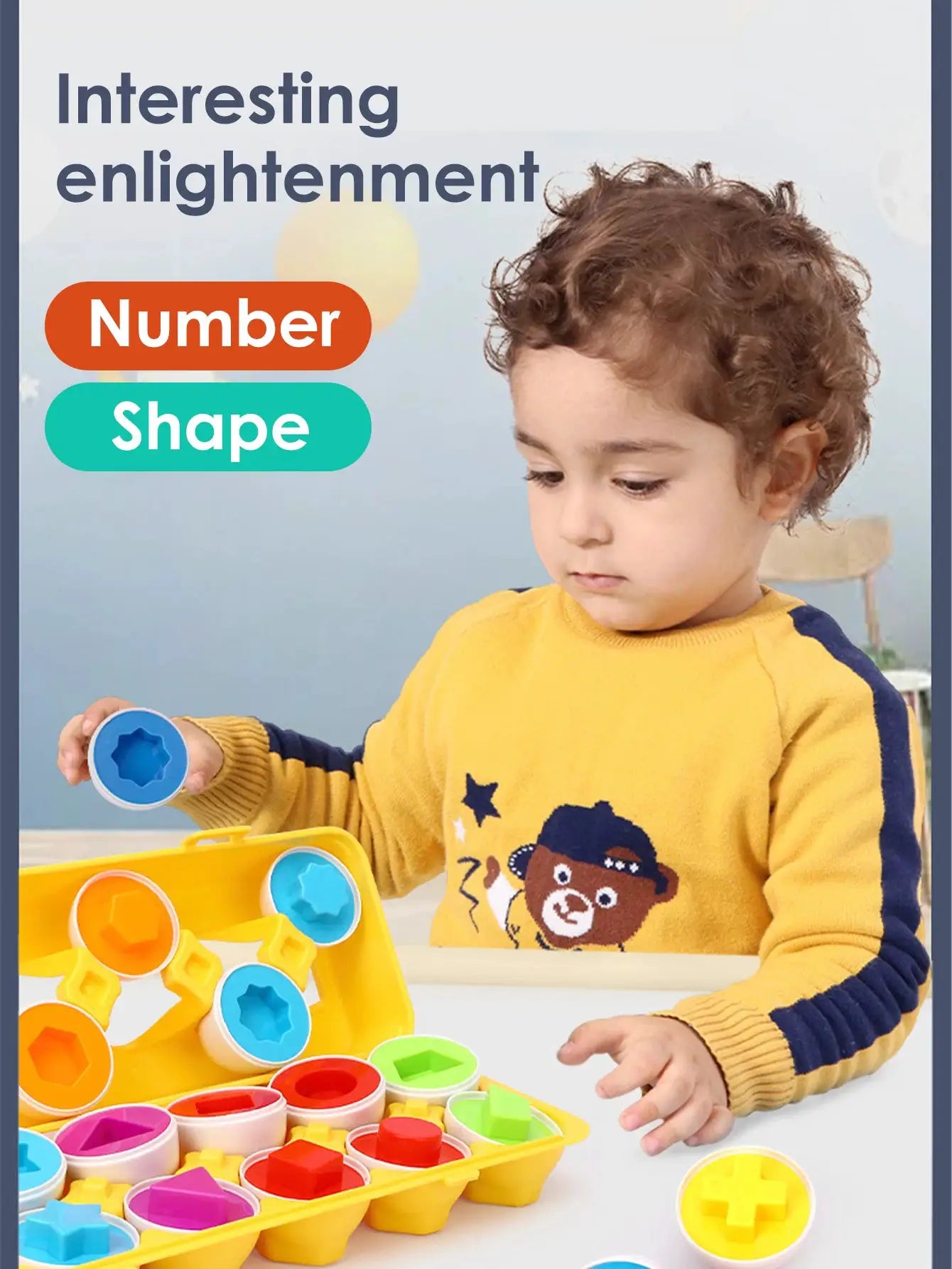 6 Pcs Baby Smart Eggs Montessori Educational Toys For Children Color Shape Matching Recognize Toddler Learning