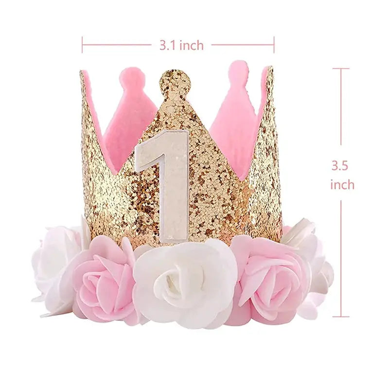 First Birthday Crown Hat For Kids Pink Party Decor Cute Birthday Party Hat For Boys And Girls