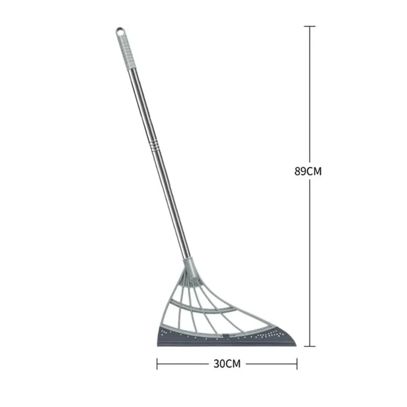 Magic window cleaning squeegee broom with silicone blade and metal handle; 89 cm long