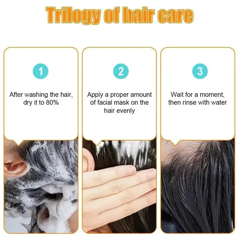 Keratin Hair Mask With Rice Extract For Damaged Frizzy Hair 5 Seconds Repair Soft Smooth Shiny