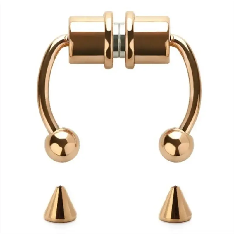 Magnetic Horseshoe Nose Rings 316L Stainless Steel Faux Septum Clip On Hoop Piercing Gift For Women
