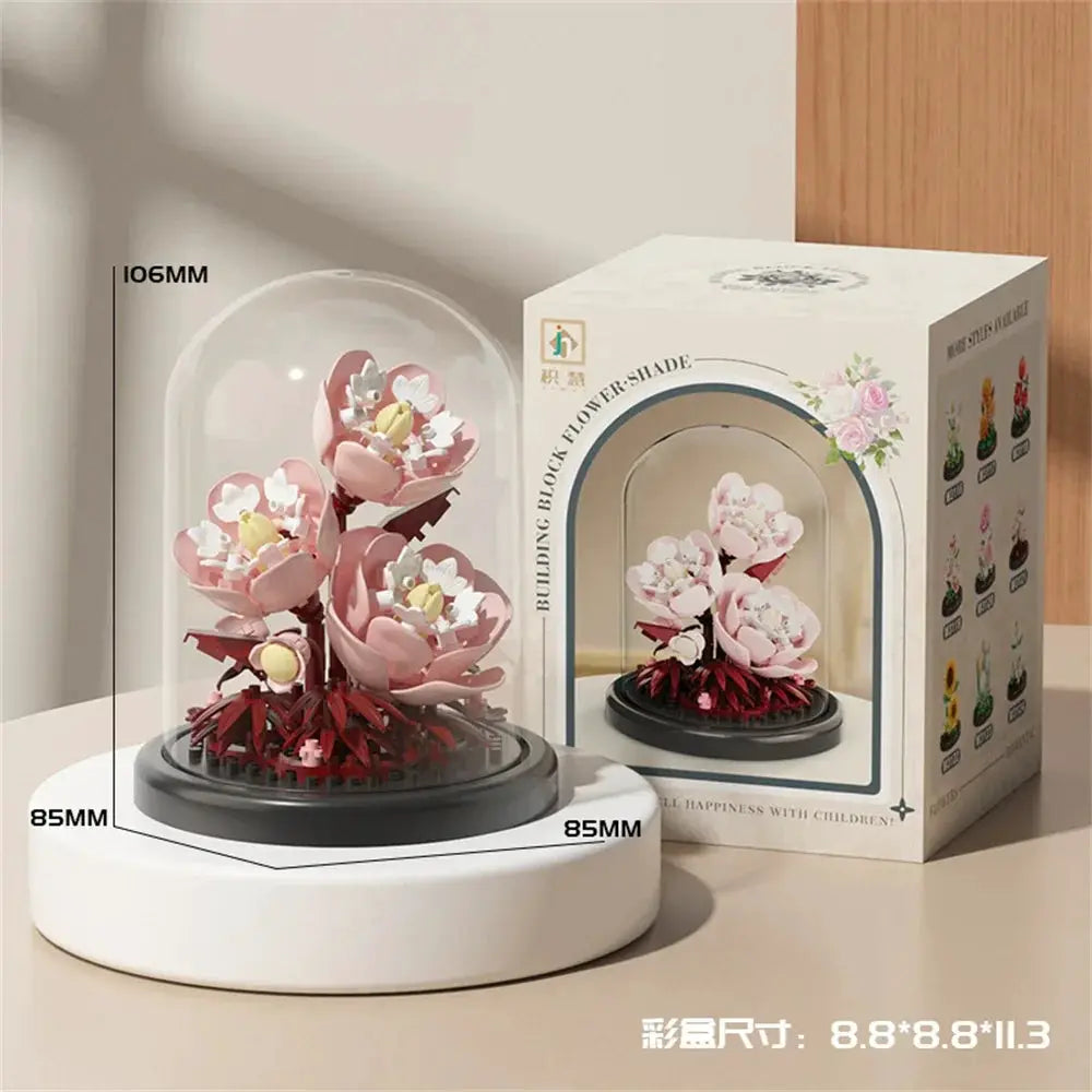Eternal Flower Bouquet Bonsai Potted Plant Micro Building Blocks Model Decor Puzzle Toys Kids Birthday Christmas Gifts