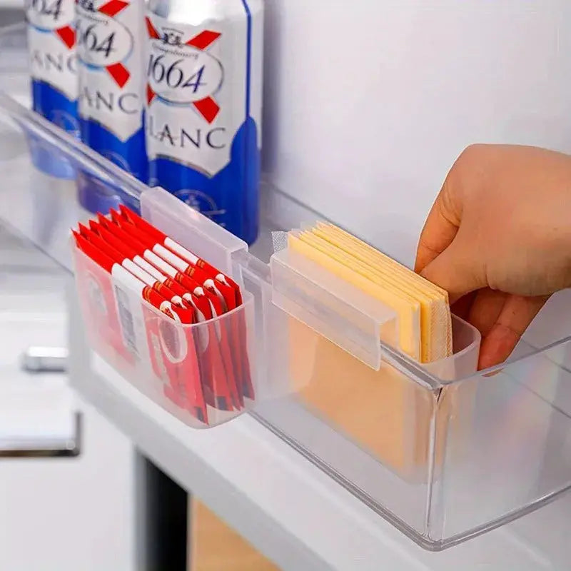 2 Piece Space Saving Refrigerator Hanging Cheese Slice Organizer Set For Fridge Organization And Freshness