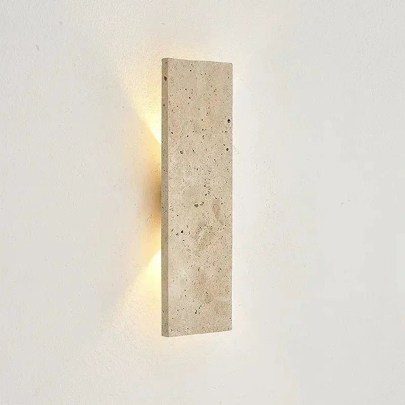 Outdoor waterproof wall lamp in natural stone by Simples Market, 18W LED vertical wall light