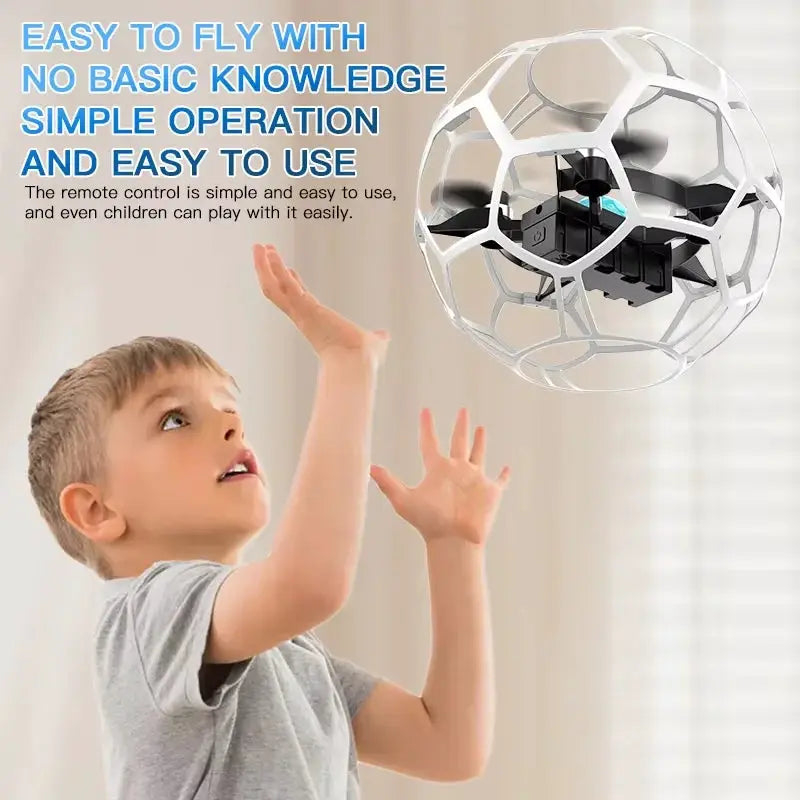 SG600 MAX RC football drone with white protective spherical cage, 2.4G quadcopter
