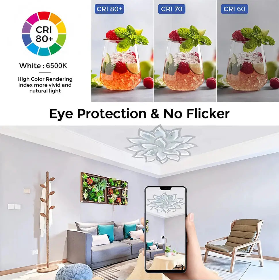 Nordic flower ceiling pendant lamp by Simples Market; modern LED ceiling light with eye protection, no flicker