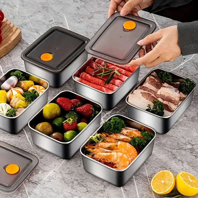 Nova Stainless Steel Food Storage Containers Set 4 Piece Thickened Leakproof BPA Free Stackable