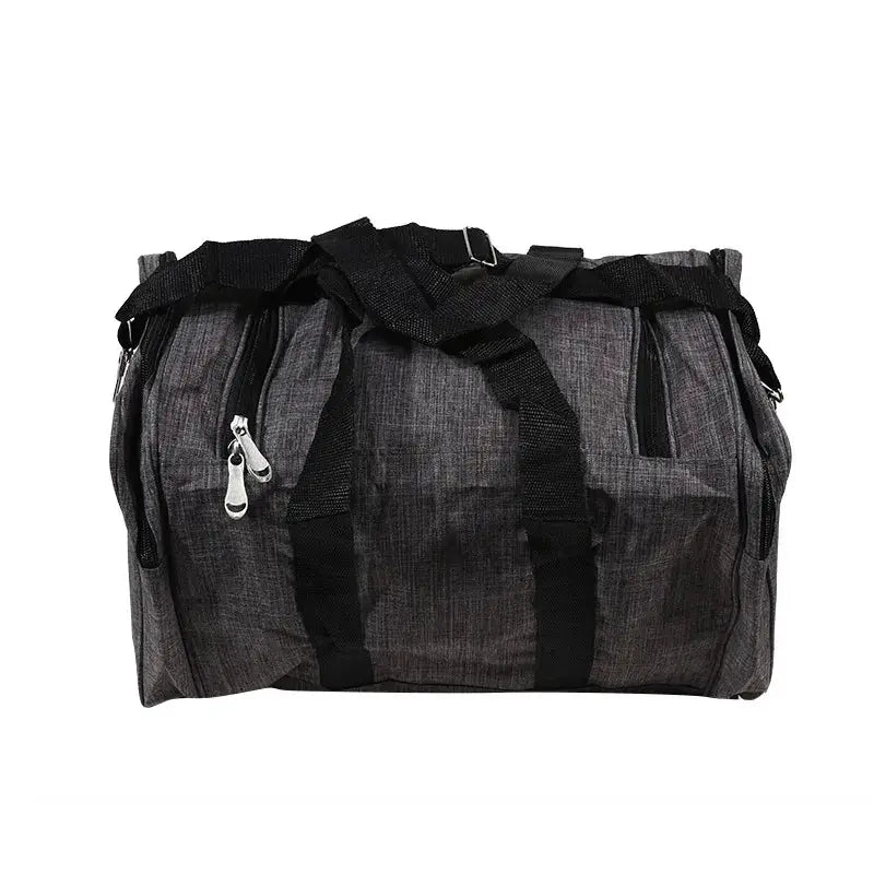 Oxford waterproof duffel bag, gray travel luggage with top handles and adjustable strap
