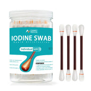 50 Pieces Medical Alcohol Iodine Disinfected Cotton Swabs Sterile First Aid Kit Essential For Home Children Adults Baby