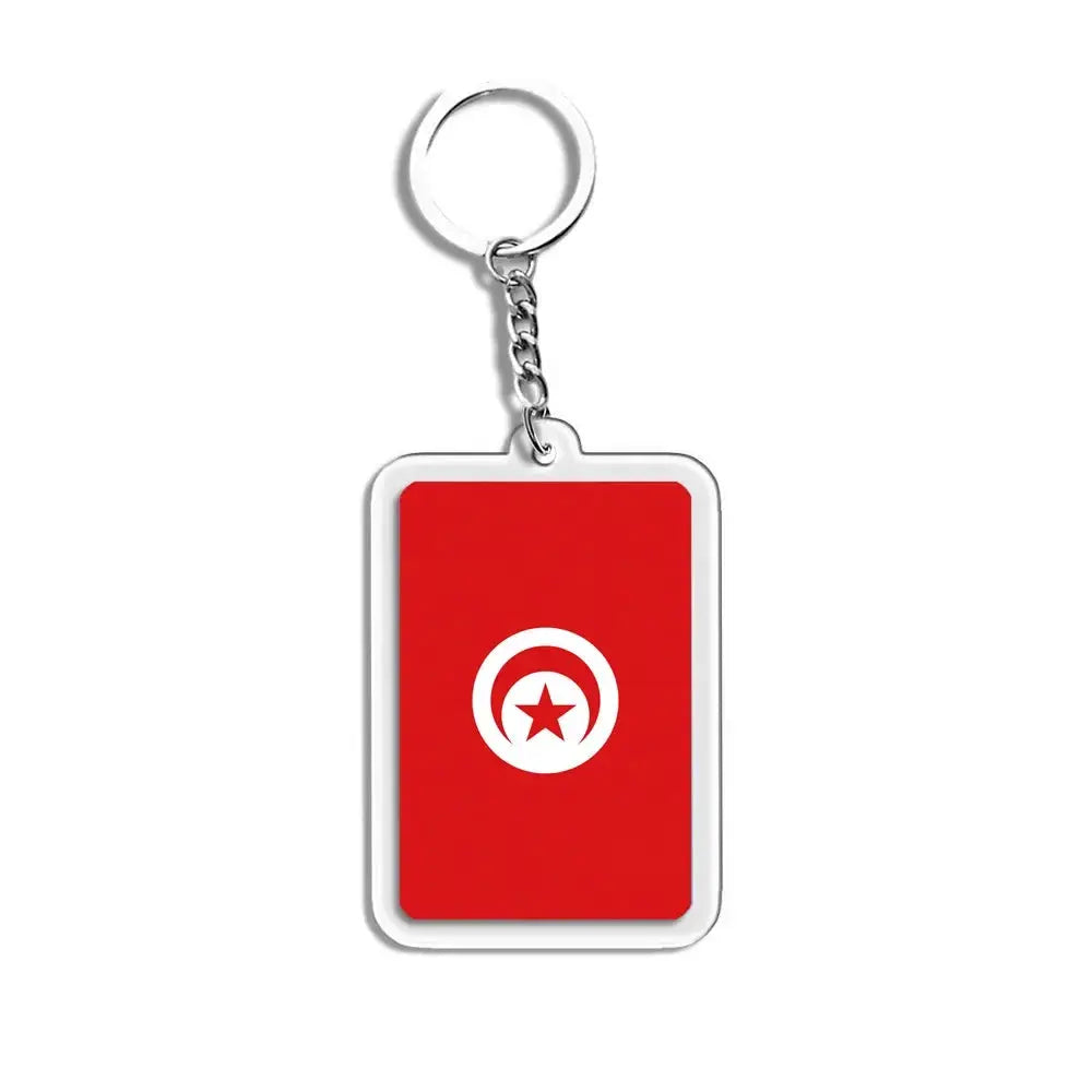 National Flags Keychain Set With Glass Inlay Ten Flags Zinc Alloy
