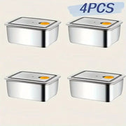 Nova Stainless Steel Food Storage Containers Set 4 Piece Thickened Leakproof BPA Free Stackable