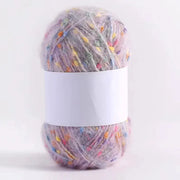 Rainbow Color Dot Mohair Yarn Ball Soft Hand Woven Knitting Thread For DIY Scarves Sweaters Shawls Coats Crochet